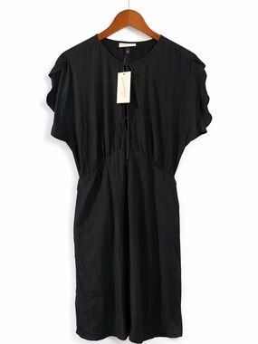 Universal Thread Black Knee Length Crew Neck Short Sleeve Tie Dress Size M NWT